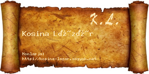 Kosina Lázár névjegykártya